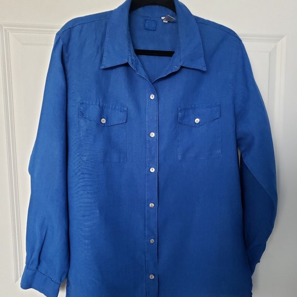 Chico's Tops - Lino By Chico's 100% Linen Button Up Shirt Blouse